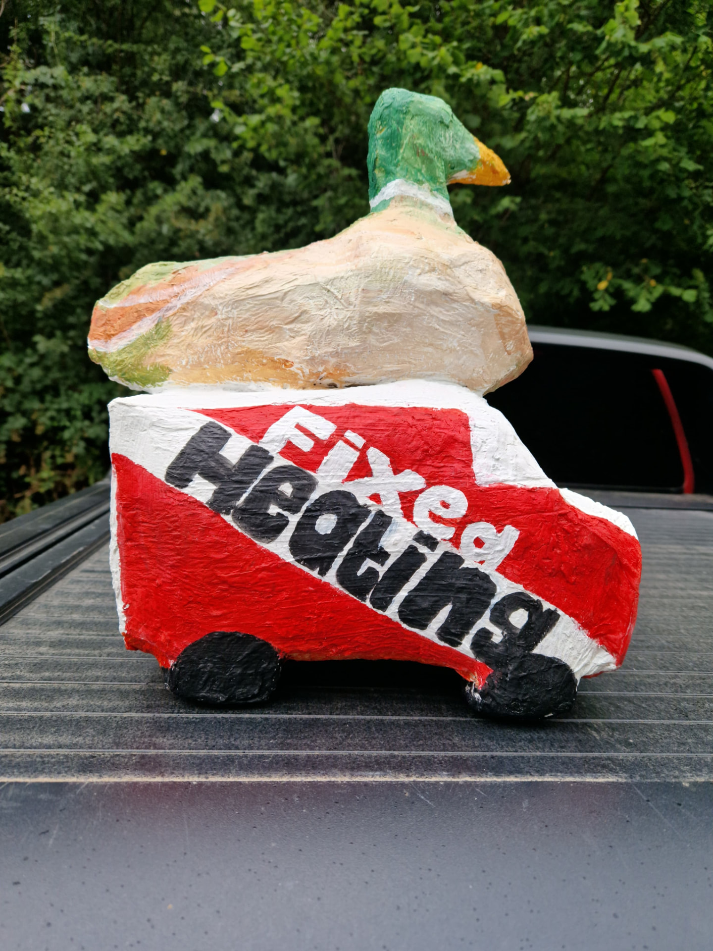Ducky McFixed Face, decorated duck by Fixed Heating & Electrics