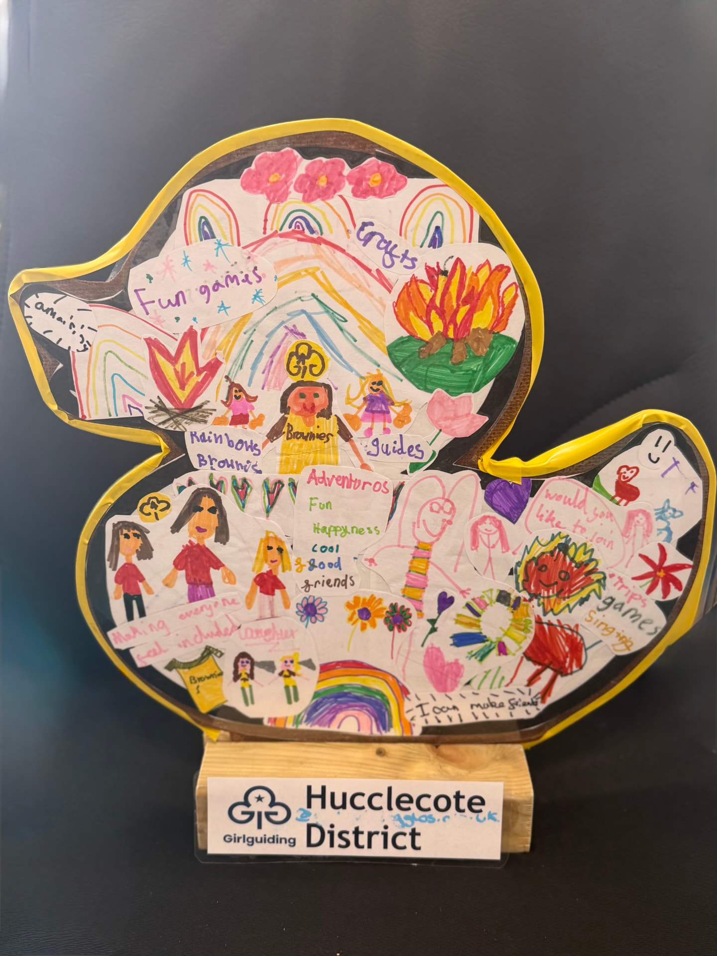 Trefoil, decorated duck by Hucclecote Girl Guides